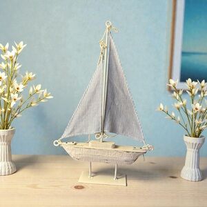 Grayson Lane Nautical Striped Sailboat Decor